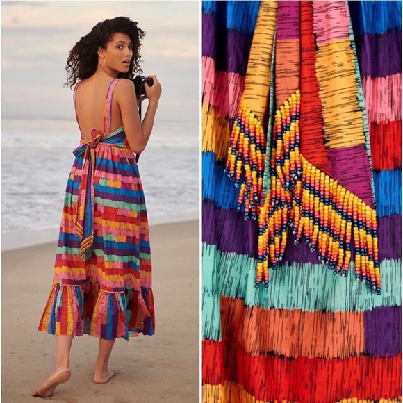 Farm Rio Colorful Soleil Embroidered Maxi Dress - Picture 4 of 5